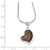 Sterling Silver & CZ Brilliant Embers Heart Necklace